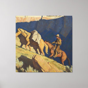 Toile "Cowboy and Pack Horse" de Maynard Dixon