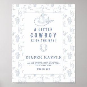 Toile Cowboy-Baby-Party - Windel-Raffel Poster