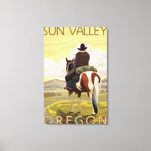 Toile Cowboy & Horse - Sun Valley, Idaho