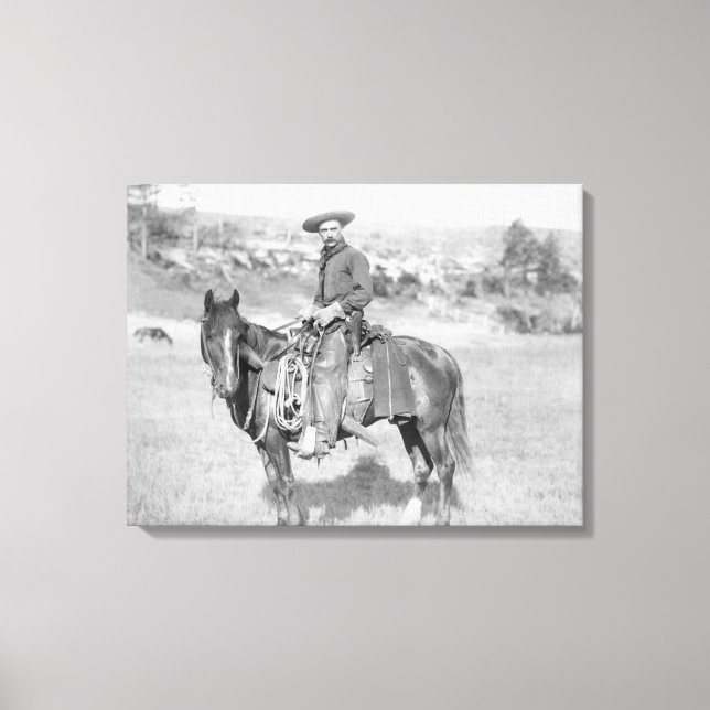 Toile Cowboy sur son cheval photo Dakota du Sud (Recto)