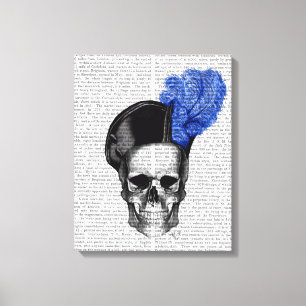 Toile Crâne avec Casquette bleu