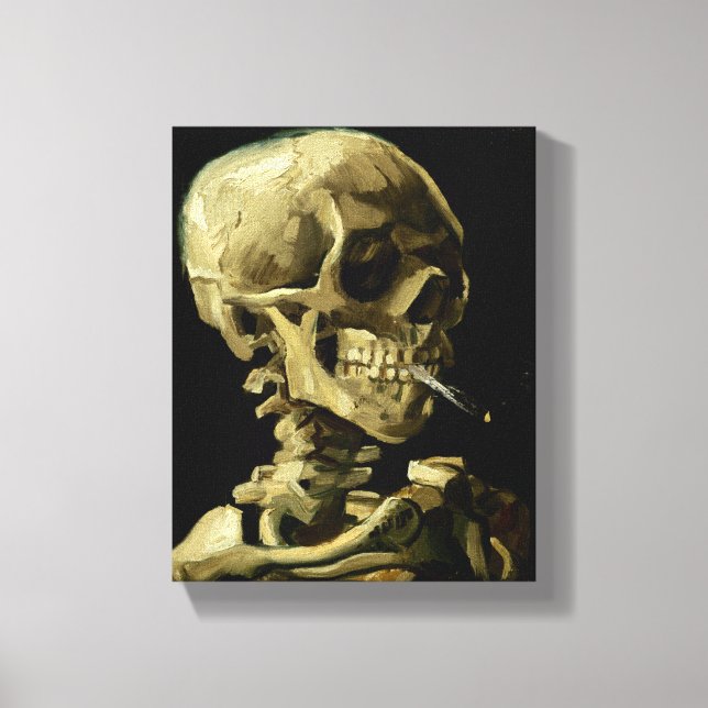 Toile Crâne avec cigarette brûlante par Van Gogh (Recto)