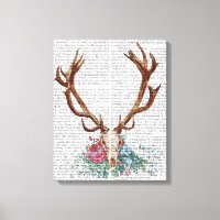 Crâne de cerf aux fleurs