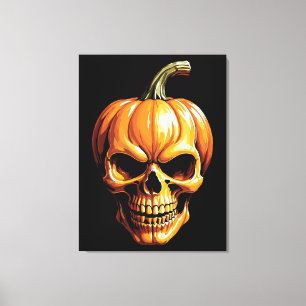 Toile Crâne de citrouille enflammé pour Halloween