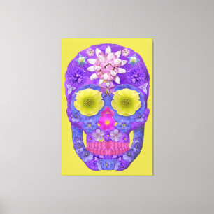 Toile Crâne de fleurs 5