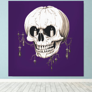 Toile Crâne fondu d'Halloween effrayant avec imagerie de