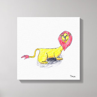 Toile Crayon Lion dessin peinture murale