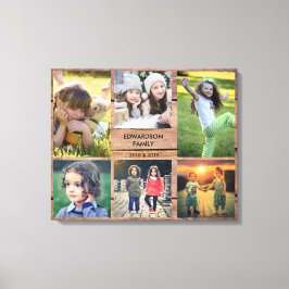 Toile Create your own rustic wood family photo collage