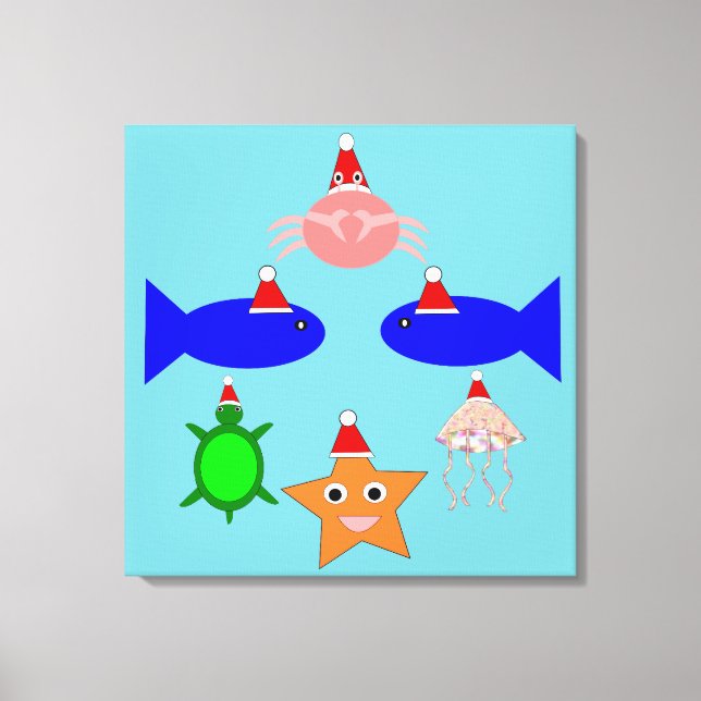 Toile Créatures de la mer de Noël (Recto)