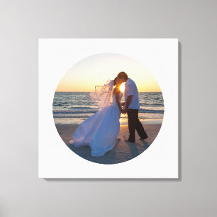 Toile Créer votre propre photo Mariage de forme circulai
