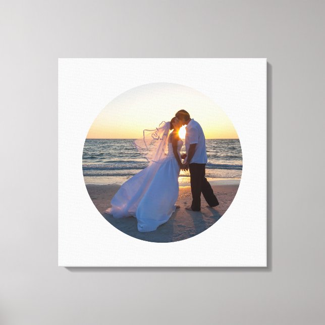 Toile Créer votre propre photo Mariage de forme circulai (Recto)