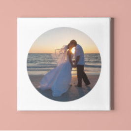 Toile Créer votre propre photo Mariage de forme circulai