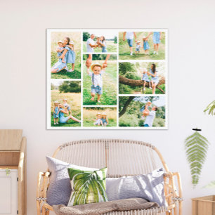 Toile Créez votre propre collage de 8 photos de famille