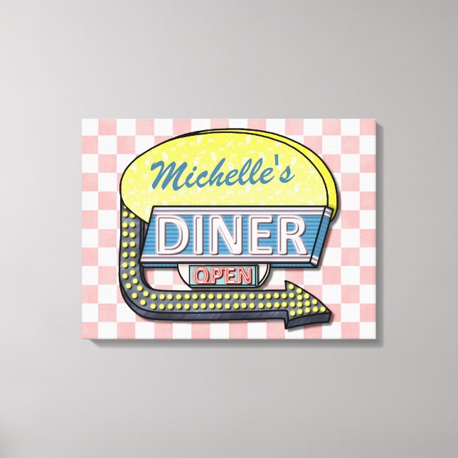Toile Créez votre propre menu Retro 50 personnalisé (Recto)