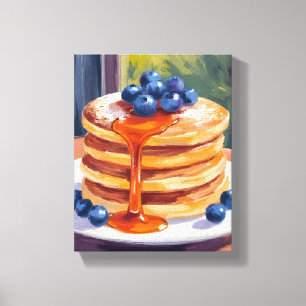 Toile Crêpes aux myrtilles Peinture à l'huile