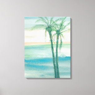 Toile Crépuscule paisible tropical
