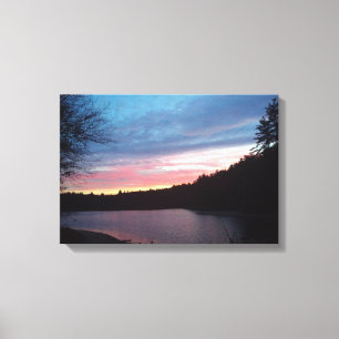 Toile Crescent Moon sur Walden Pond