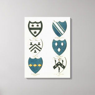 Toile Crêtes de famille de diverses Chambres anglaises