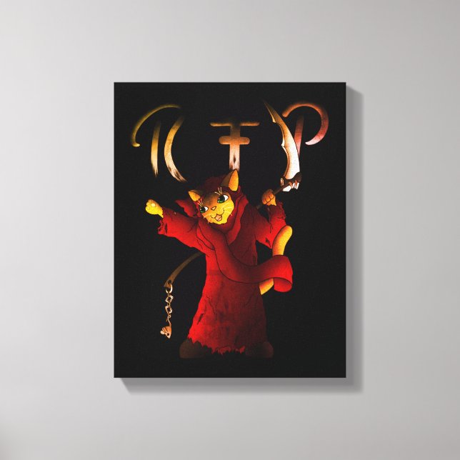 Toile Crimson Red Grim Reaper Chat (Recto)