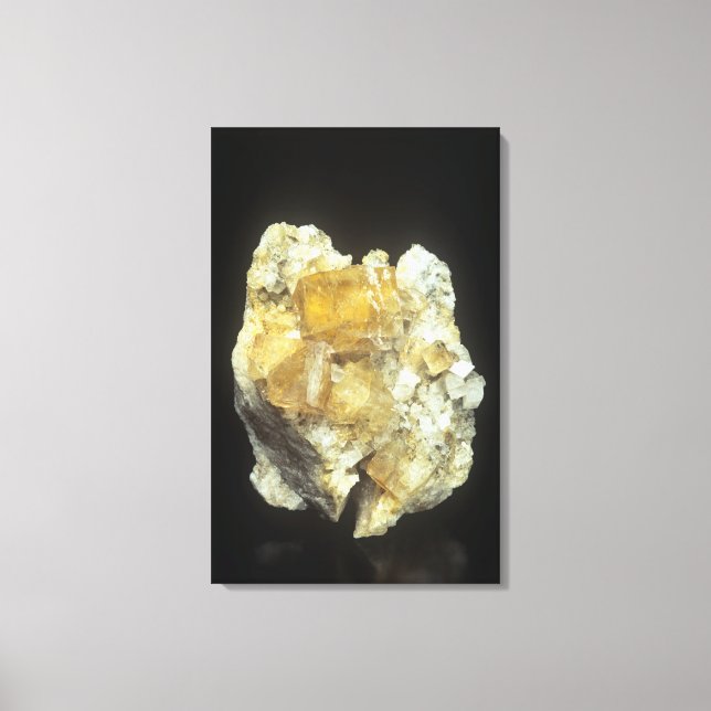 Toile cristaux de fluorite sur Calcite (Recto)
