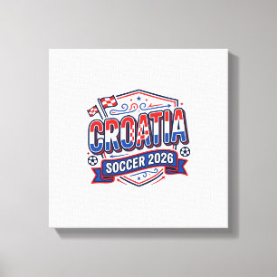 Toile Croatie Football 2026 Football Gras Typographie Pa