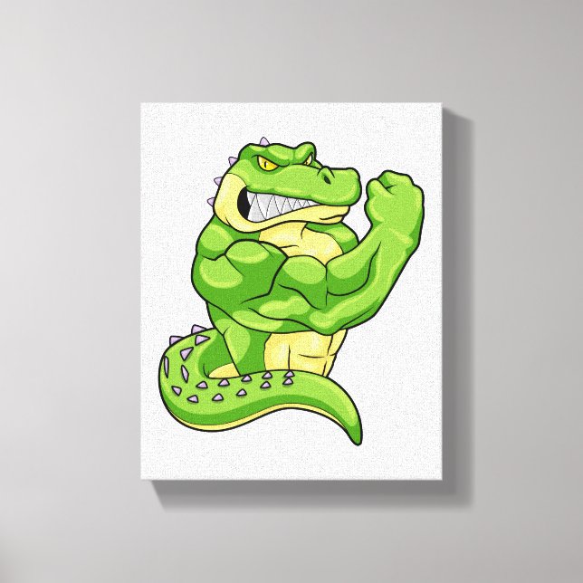 Toile Crocodile comme Bodybuilder & grands Muscles (Recto)