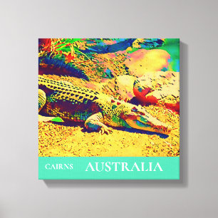 Toile Crocodile d'eau salée reptile Australie Voyage art
