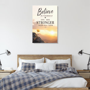 Toile Croire en soi - Citation de motivation de la natur