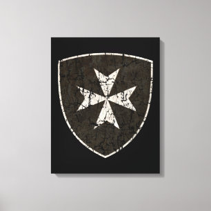Toile Croix de Hospitaller de chevaliers, affligée