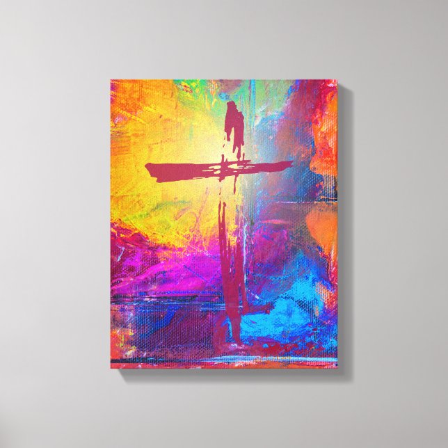 Toile Croix de Jésus sur la peinture Abstraite (Recto)