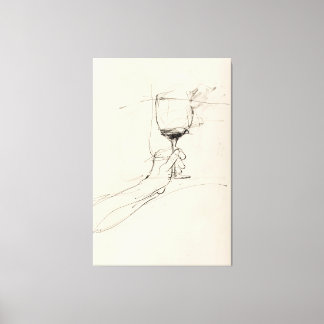 Toile Croquis à main en verre de vin -