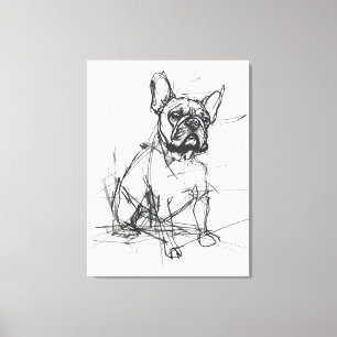 Toile Croquis Abstrait de Bulldog