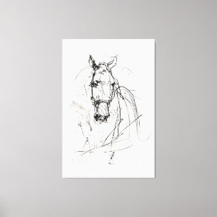 Toile Croquis Abstrait pour portrait de cheval - Premium