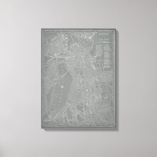 Toile Croquis de carte de ville de Boston