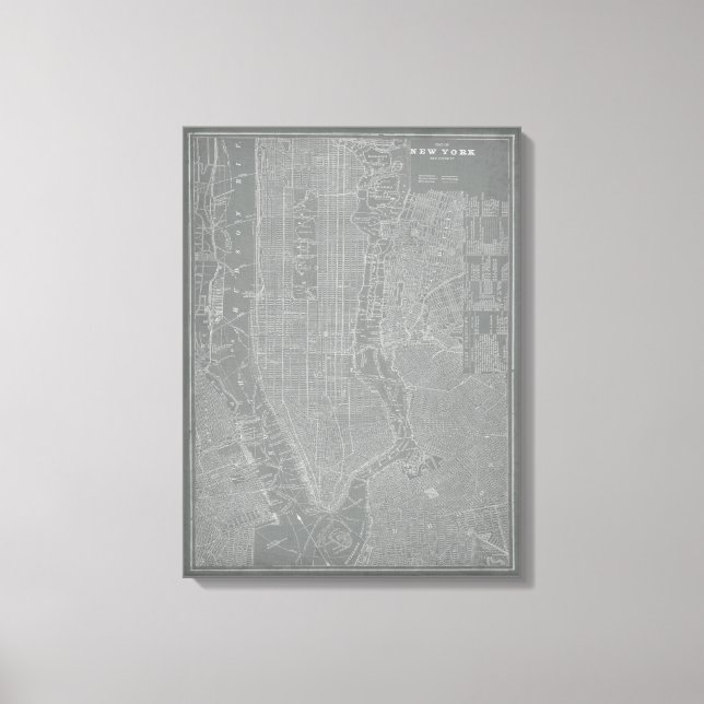 Toile Croquis de la carte de New York (Recto)