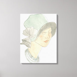 Toile Croquis de mode d'aileron - femme avec le
