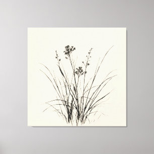 Toile Croquis Graceful Reeds : Dessin détaillé au crayon