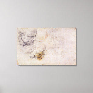 Toile Croquis W.60 d'une tête masculine, en deux