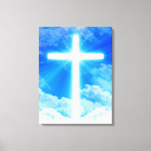 Toile Cross of Light Jesus Christ Customizable Christian
