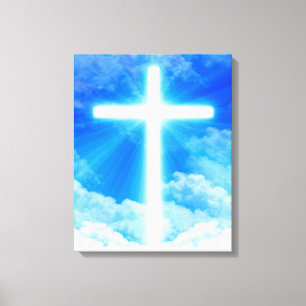 Toile Cross of Light Jesus Christ Customizable Christian