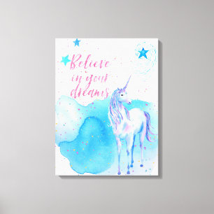 Toile Croyez en vos rêves Unicorn