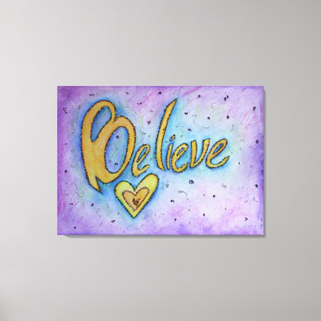 Toile Croyez Inspirational Word Peinture Canvas Art (Recto)