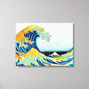 Toile Cru de PixDezines, grande vague, 葛飾北斎の神奈川沖浪 de