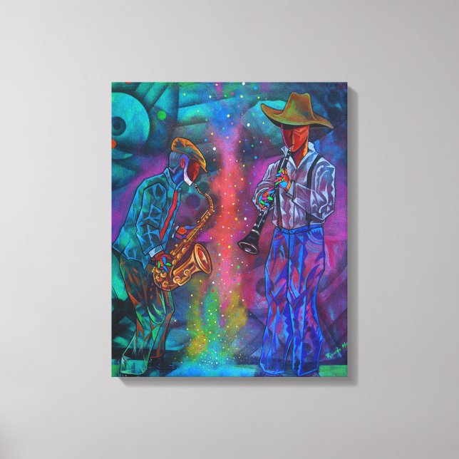 Toile Cubism Jazz Musicians (Recto)