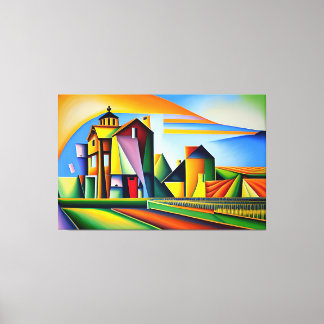 Toile Cubist Farm