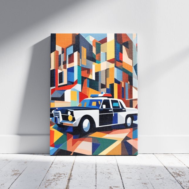 Toile Cubiste de voiture de police Imprimer (Créateur téléchargé)