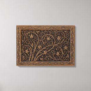 Toile Cuir à outils Brown Art Nouveau Floral