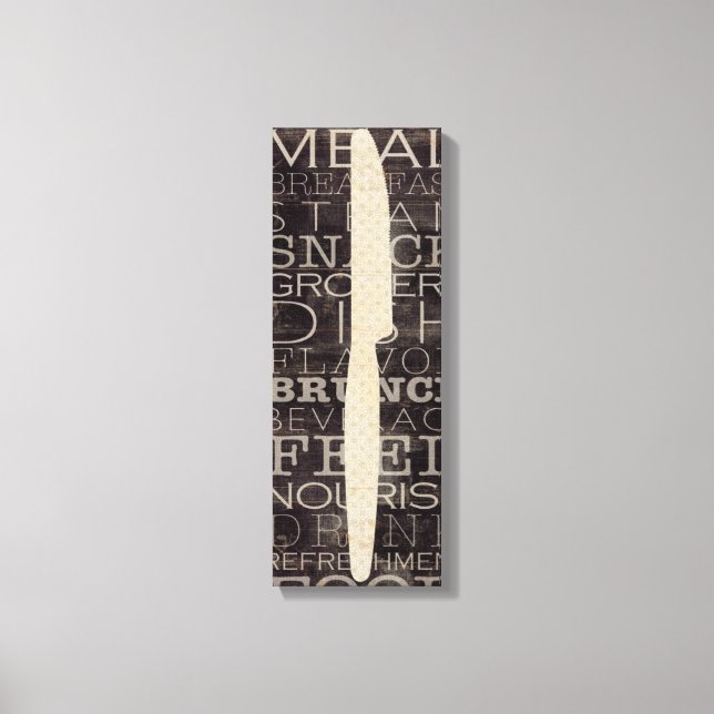 Toile Cuisine couteau avec mots (Recto)