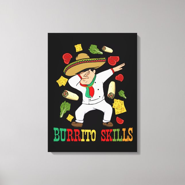 Toile Cuisine mexicaine Hommes Burrito Chef Cadeau Burri (Recto)