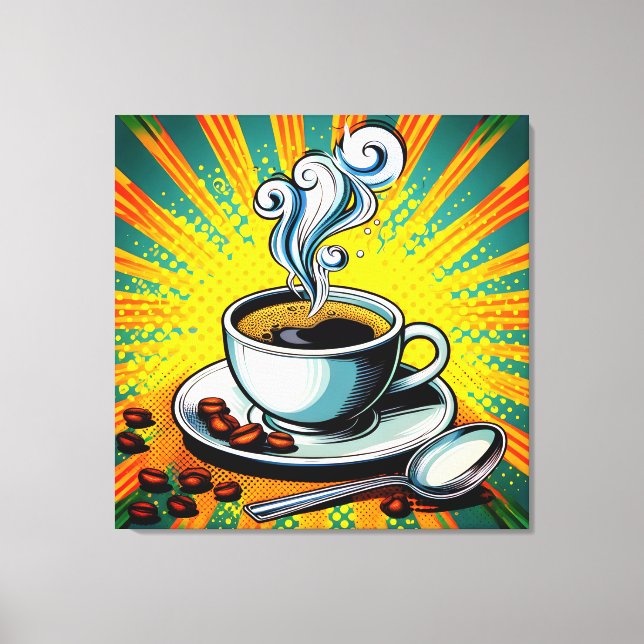 Toile Cup of Coffee Canvas Wall Art (Recto)